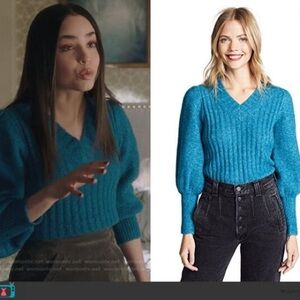 Rebecca Taylor Lofty Alpaca Puff Sleeve Sweater Size XS